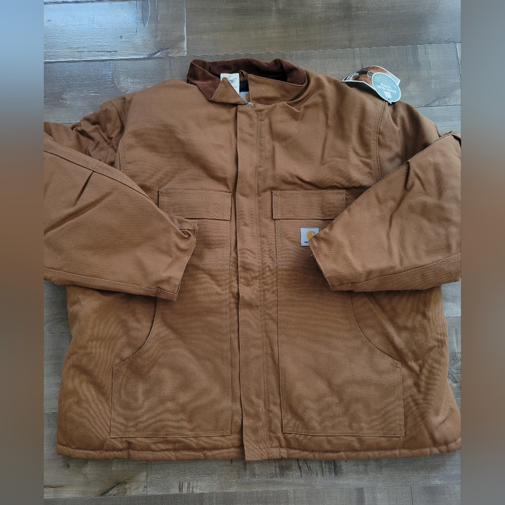 NEW Carhartt‎ C03 BRN Arctic Wear Traditional Coat 58 Quilt Lined Tan Brown READ